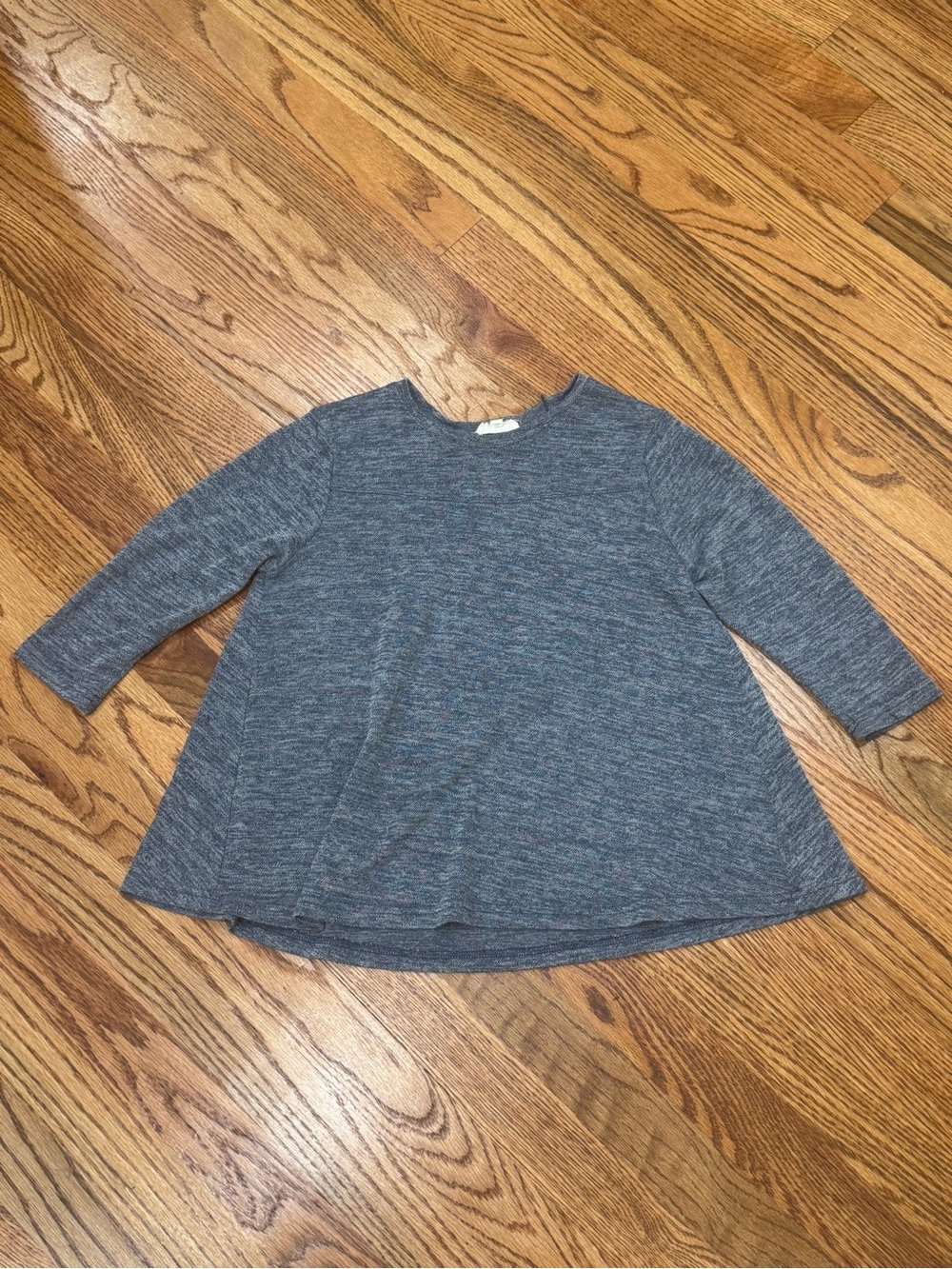 Hayden Girls Long Sleeve Swing Top - Heather Blue